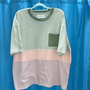 PacSun t-shirt green purple pink